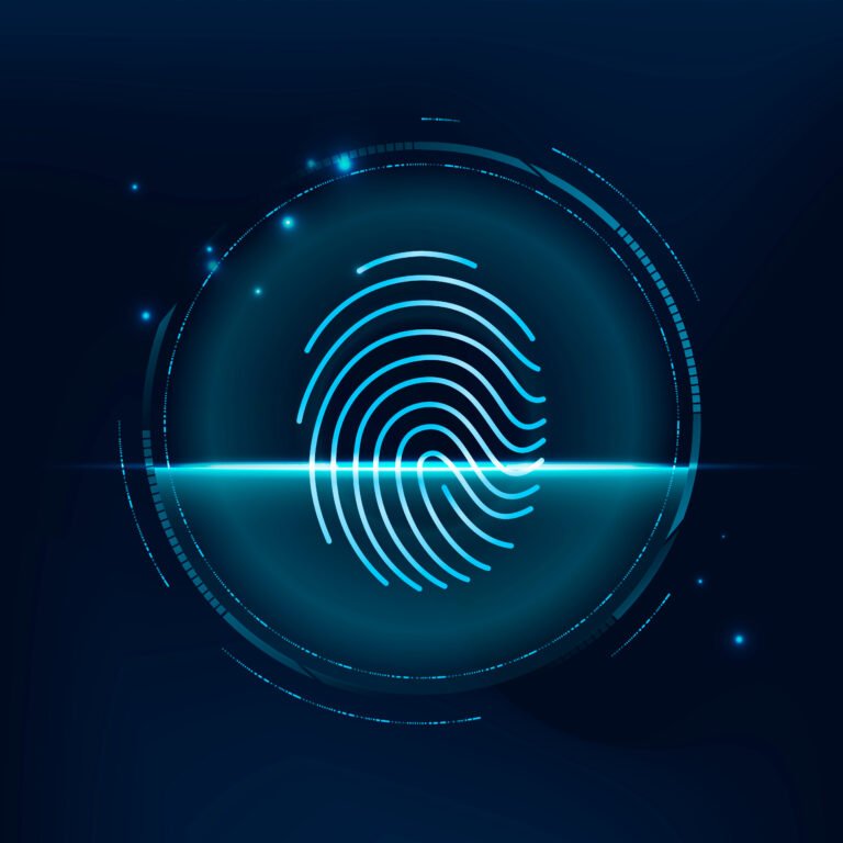 Fingerprint biometric scan vector cyber security technology